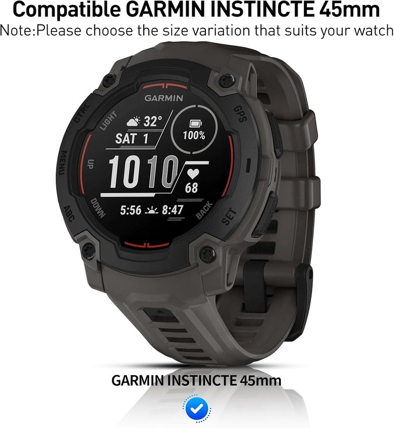 Suoman 3-pack for Garmin instinct E 45mm Screen Protector, Charger Port + [Anti Scratch] 9H Tempered Glass Protective Film - Image 2